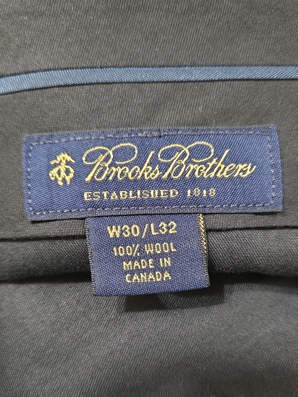MEN'S BROOKS BROTHERS CHARCOAL GRAY WOOL DRESS PANTS 30X32 - Picture 7 of 7